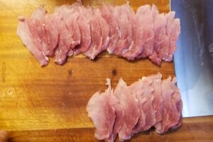 sliced pork