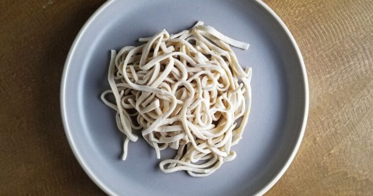 Hand-cut alkaline noodles