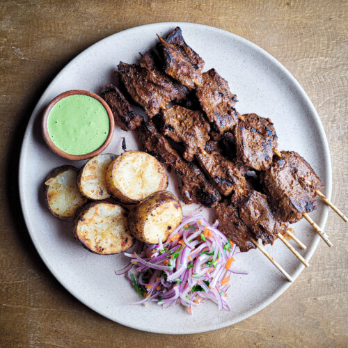 Anticuchos - Peruvian Grilled Beef Heart Skewers